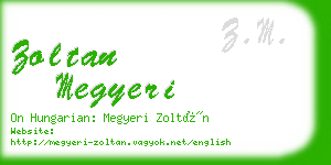 zoltan megyeri business card